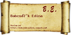 Babcsák Edina névjegykártya